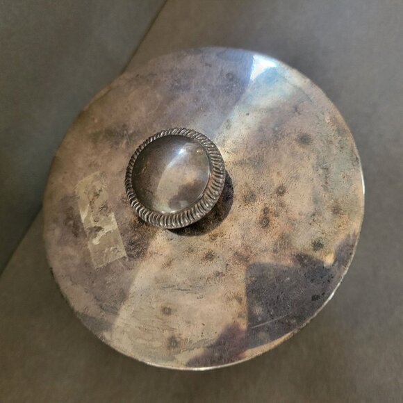 Vintage Cut Glass Jar With Silver-Plated Lid & Knob - Picture 2 of 9